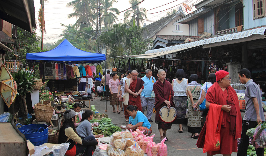 markedet i Luang Prabang, Laos